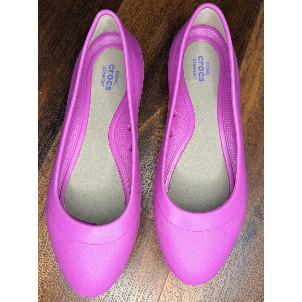 Crocs Lina Ballet Flats Bright Pink Magenta Size 5 EUC!!